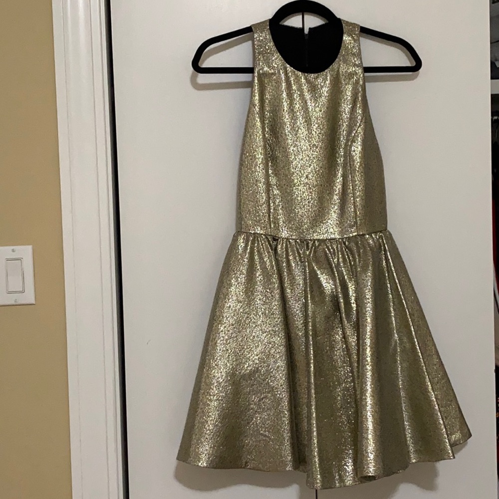 Alice and Olivia Tevin Racerback Dress in Metallic